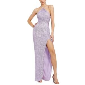 Mac Duggal 27128 Sequin Backless Column Evening Gown Lilac Purple Size 10 Dress